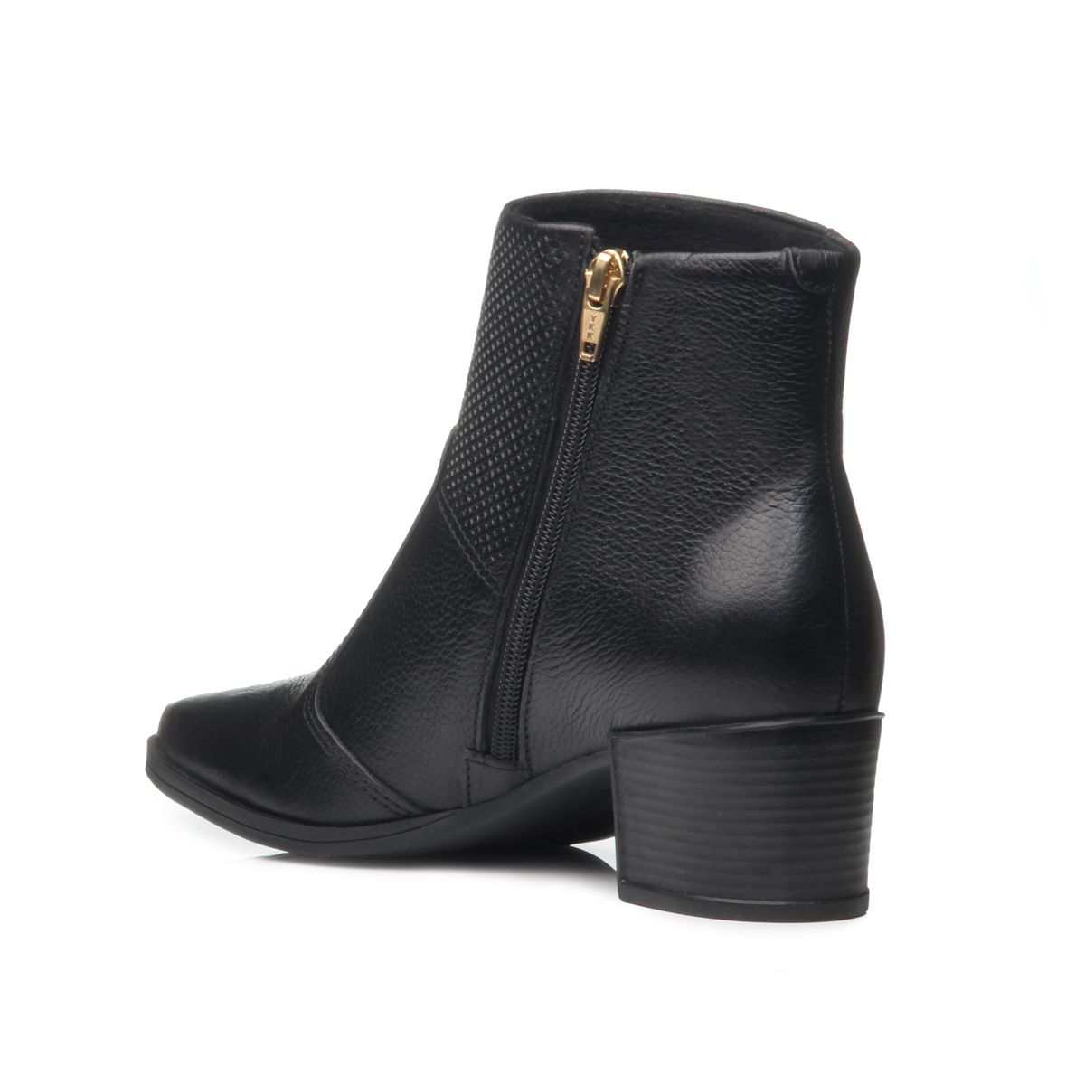 Bota Pegada Cano Curto Couro Feminina Preto-1746205988160