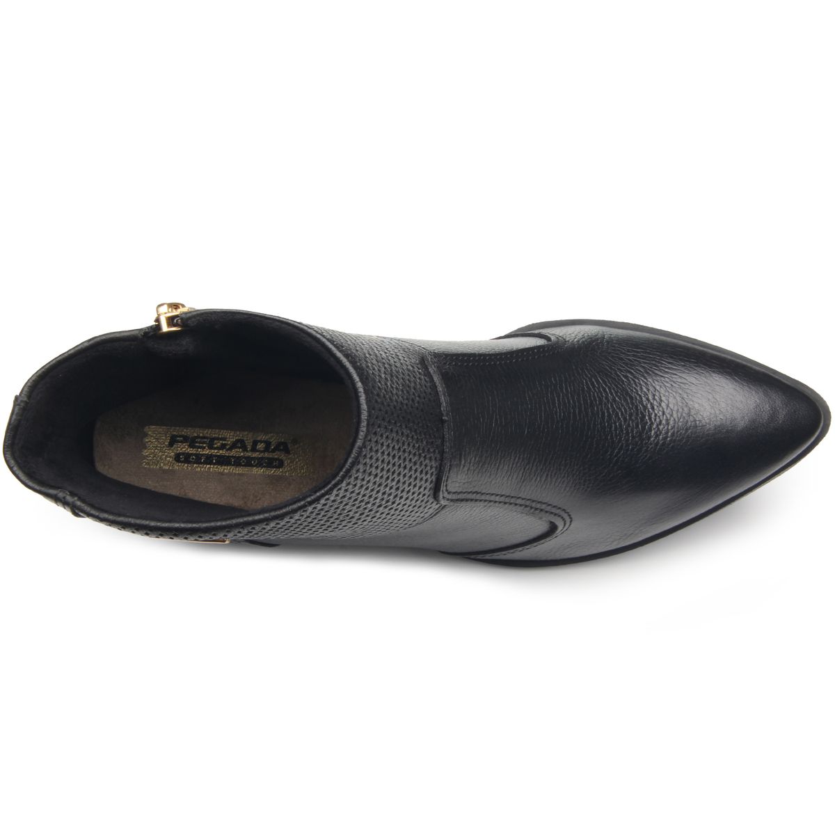 Bota Pegada Cano Curto Couro Feminina Preto-1746205994909