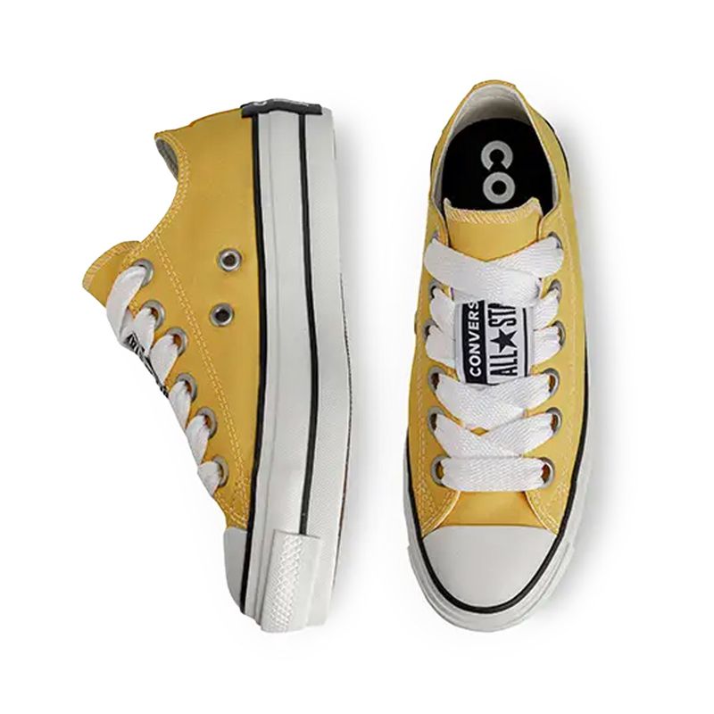All Star Tenis LIFT BIG LACE OX CT28010002 Amarelo QueimadoPretoBranco Sint -6-