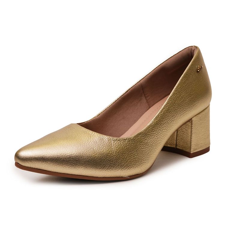 Sapato-Scarpin-Dourado-Salto-Grosso-Dakota-Feminino