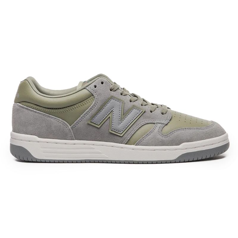 New Balance Tenis NB 480 LOW BB480LG CinzaVerde Musgo Sint -3-
