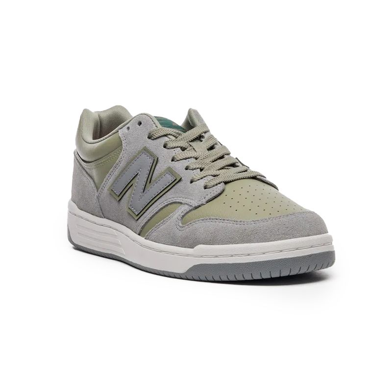 New Balance Tenis NB 480 LOW BB480LG CinzaVerde Musgo Sint -4-