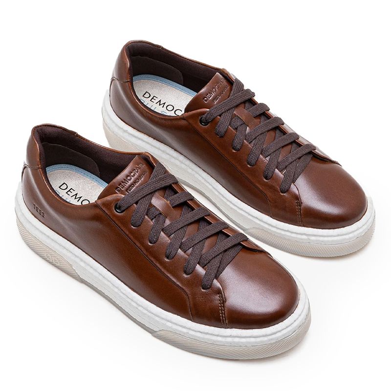 Democrata Tenis Casual 623103-002 Tan Couro -4-