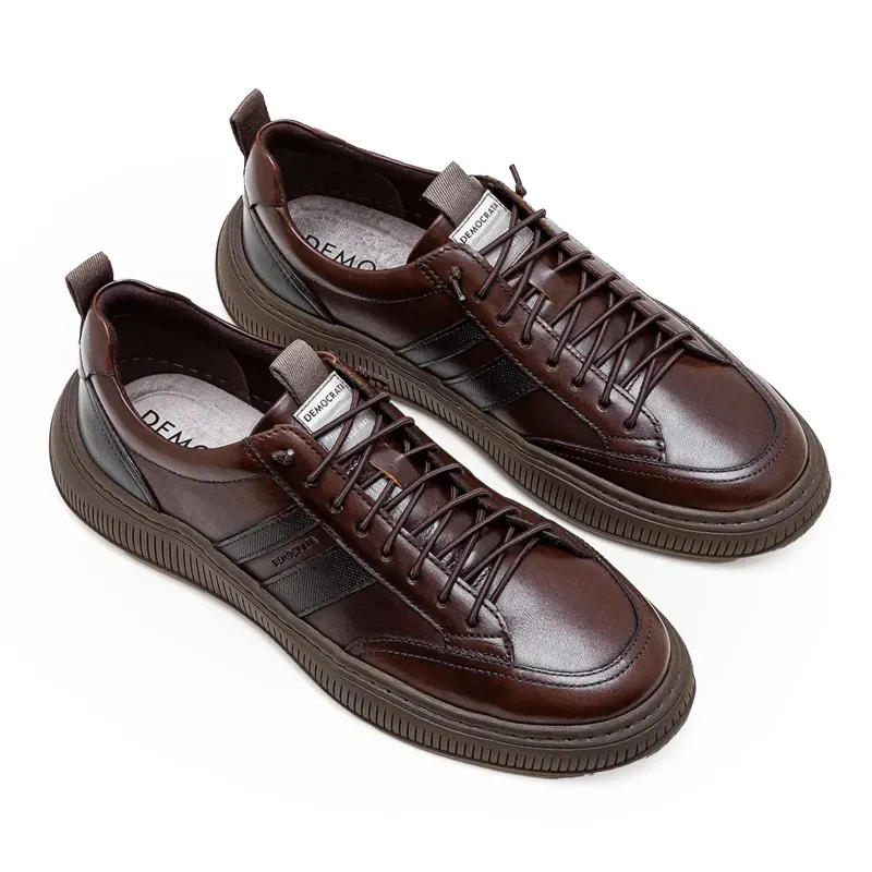 Democrata Tenis Casual 625101-002 TabacoCafe Couro -2-