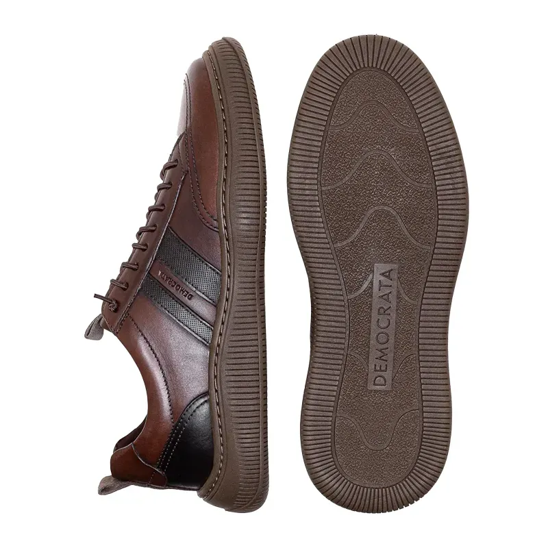 Democrata Tenis Casual 625101-002 TabacoCafe Couro -4-