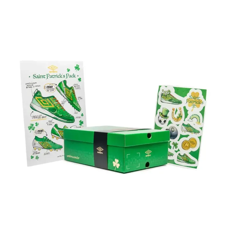Umbro Chuteira PRO 5 BUMP STP U03FB00356-529 VerdeBrancoDourado Sint -8-