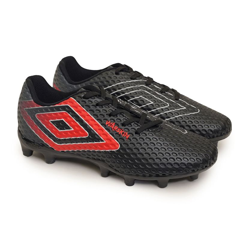 Chuteira-Masculina-Campo-Umbro-Preto-Vermelho