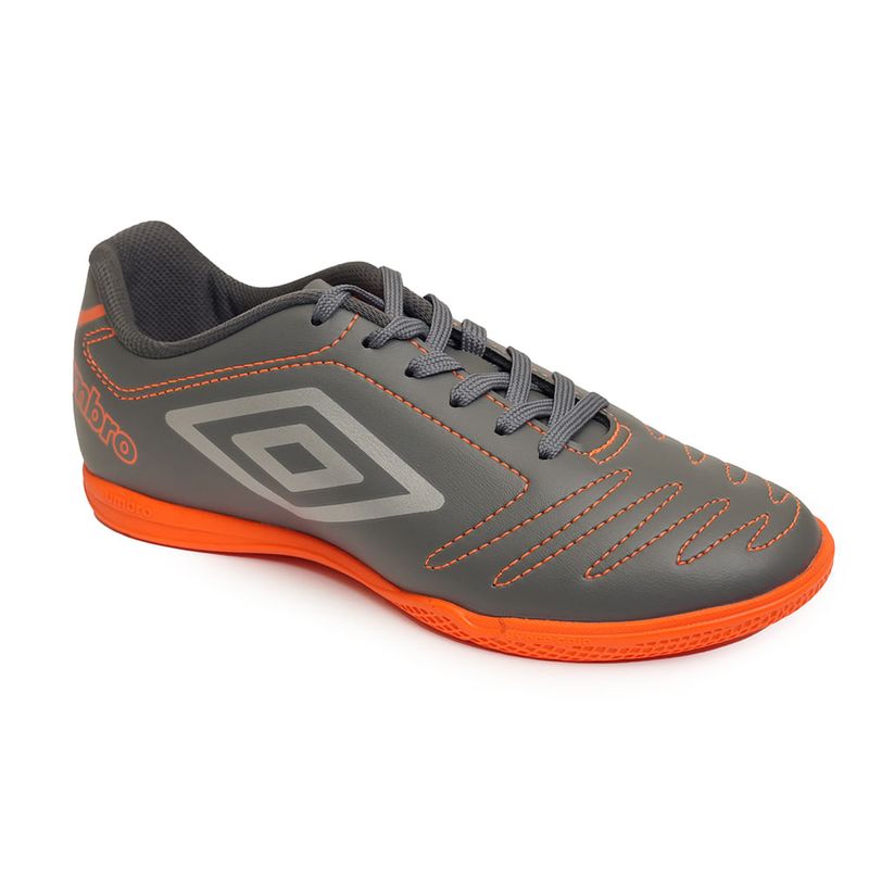 Chuteira-Masculina-Futsal-Umbro-Cinza-Laranja