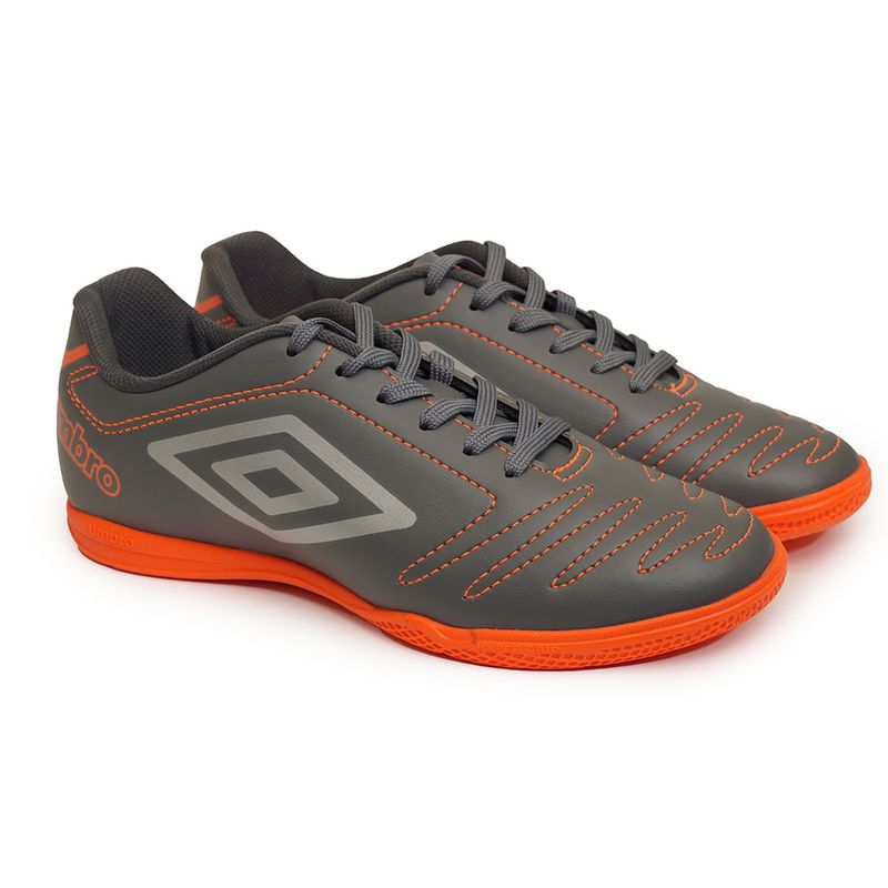 Chuteira-Masculina-Futsal-Umbro-Cinza-Laranja