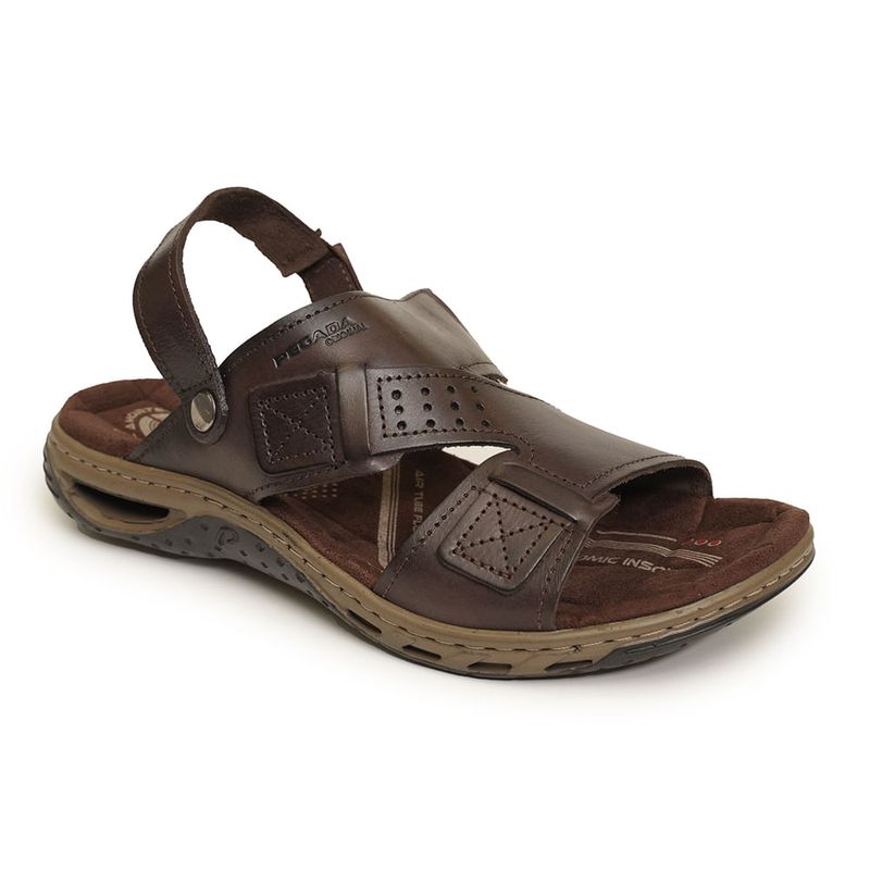 Sandalia-Masculina-Fechada-Couro-Tiras-Pegada-Marrom