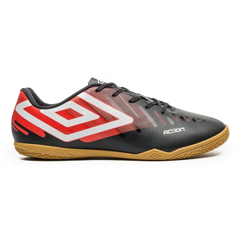 Umbro Chuteira ACTION U01FB00250-142 PretoVermelhoBranco Sint -5-