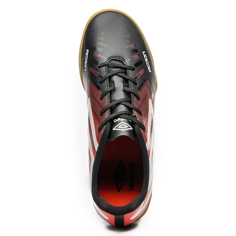 Umbro Chuteira ACTION U01FB00250-142 PretoVermelhoBranco Sint -4-