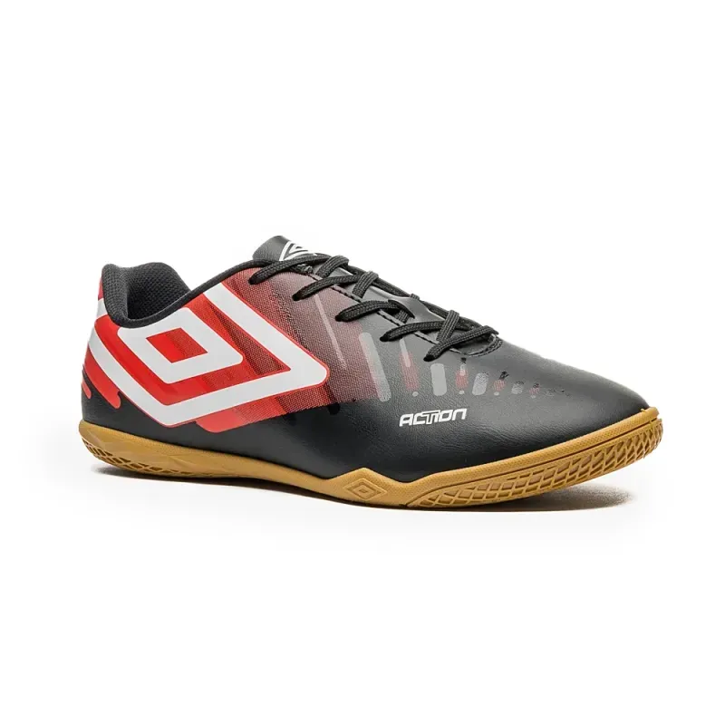 Umbro Chuteira ACTION U01FB00250-142 PretoVermelhoBranco Sint -8-