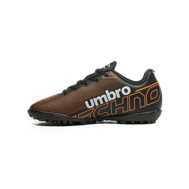 Umbro Chuteira TECHNO JR 24-U07FB00195-126 PretoLaranja FluorBranco Sint -2-