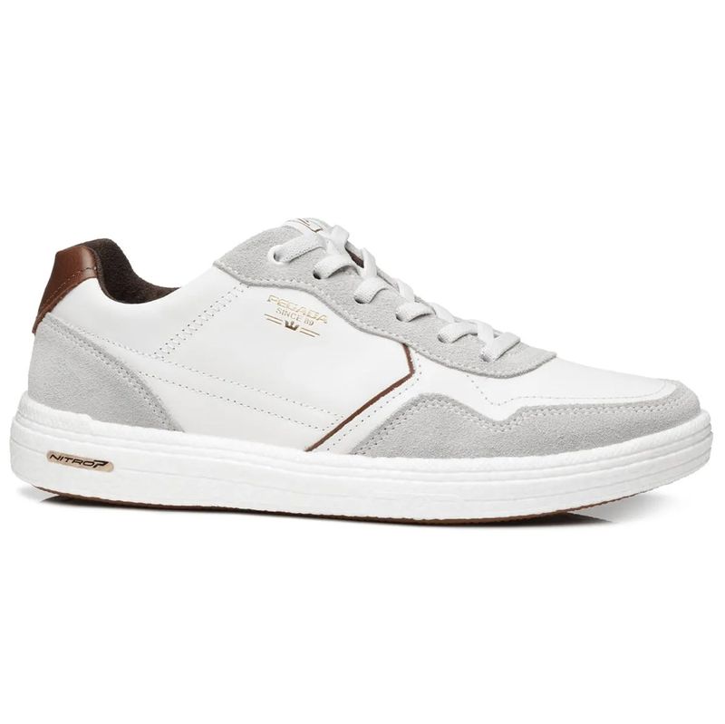 Pegada Tenis Casual 112003-01 Branco Couro -5-