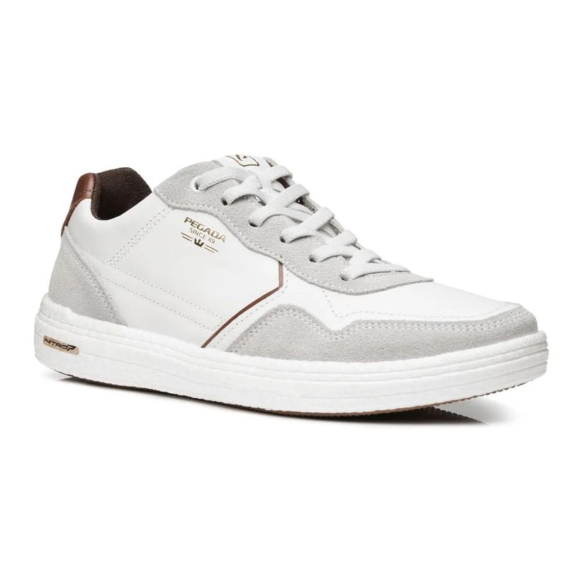 Pegada Tenis Casual 112003-01 Branco Couro -2-