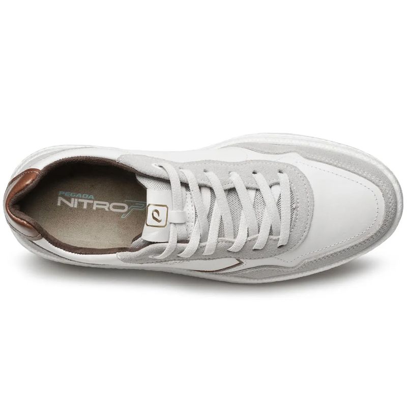 Pegada Tenis Casual 112003-01 Branco Couro -4-