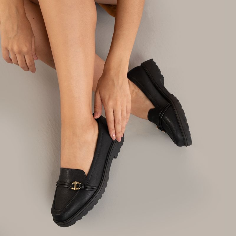Modare Sapato 7357-117-22197-15745 Preto Napa Floather NatureNp Pele Strech -7-