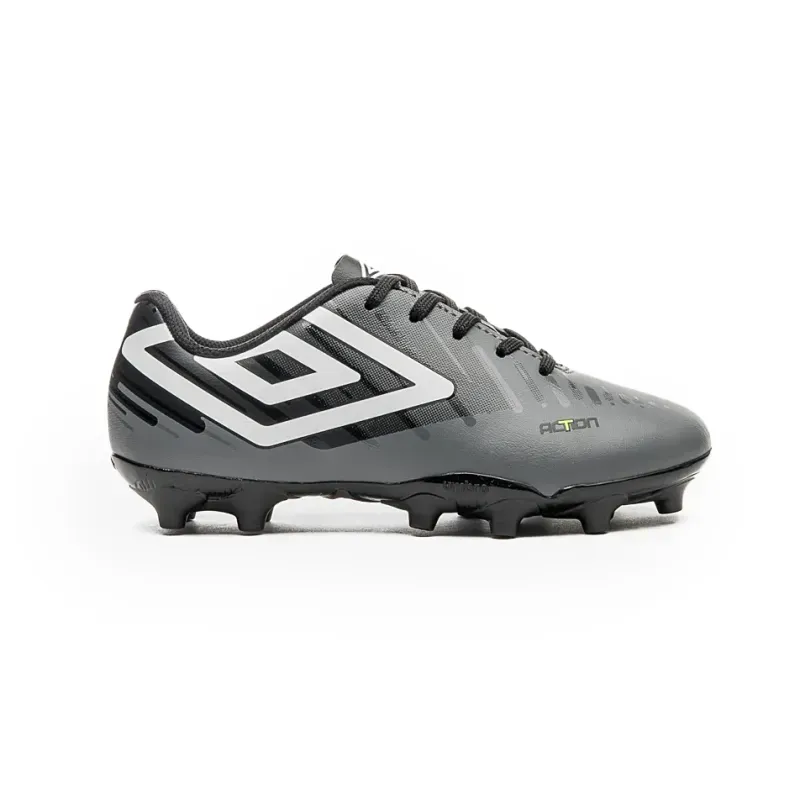 Umbro Chuteira ACTON JR FG U07FB00287-812 GrafitePretoBranco Sint -6-