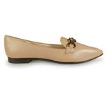 Sapato-Feminino-Mocassim-Bico-Fino-Fivela-Light-Gel-Bege