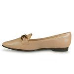 Sapato-Feminino-Mocassim-Bico-Fino-Fivela-Light-Gel-Bege