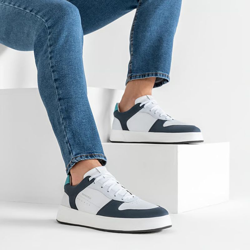 Ferricelli Tenis Casual OMD65400-MCC63 MarinhoBranco Couro