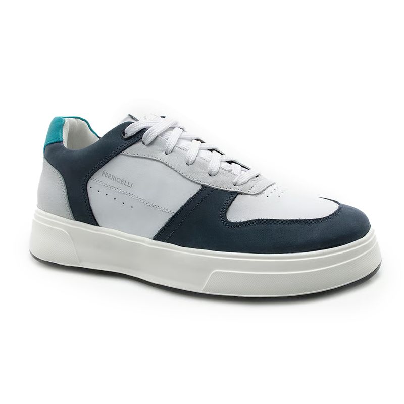 Ferricelli Tenis Casual OMD65400-MCC63 MarinhoBranco Couro -5-