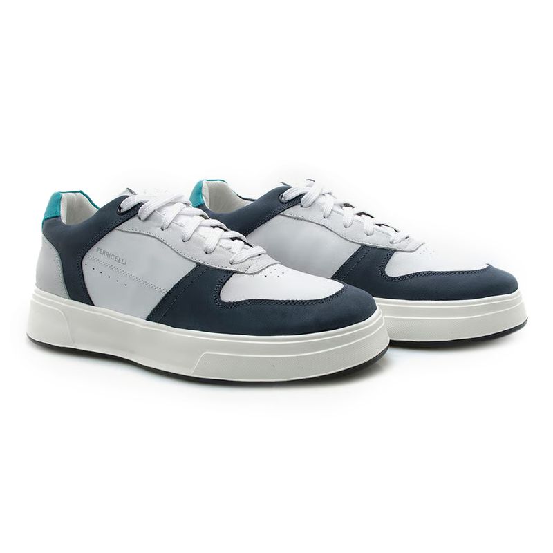 Ferricelli Tenis Casual OMD65400-MCC63 MarinhoBranco Couro -4-