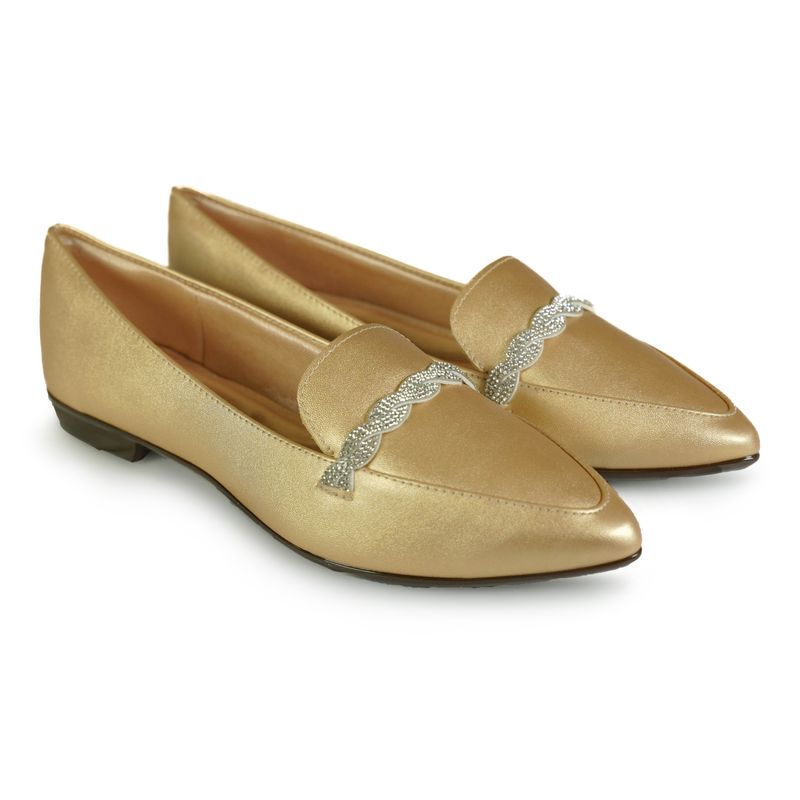 Sapato-Feminino-Mocassim-Shine-Bico-Fino-Fivela-Light-Gel