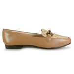 Sapato-Feminino-Mocassim-Logo-Fivela-Light-Gel-Bege