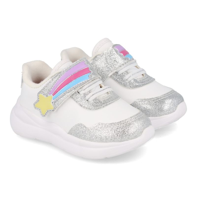 Molekinha Tenis 2738-104-28656-17159 Branco-Prata Sint_7__