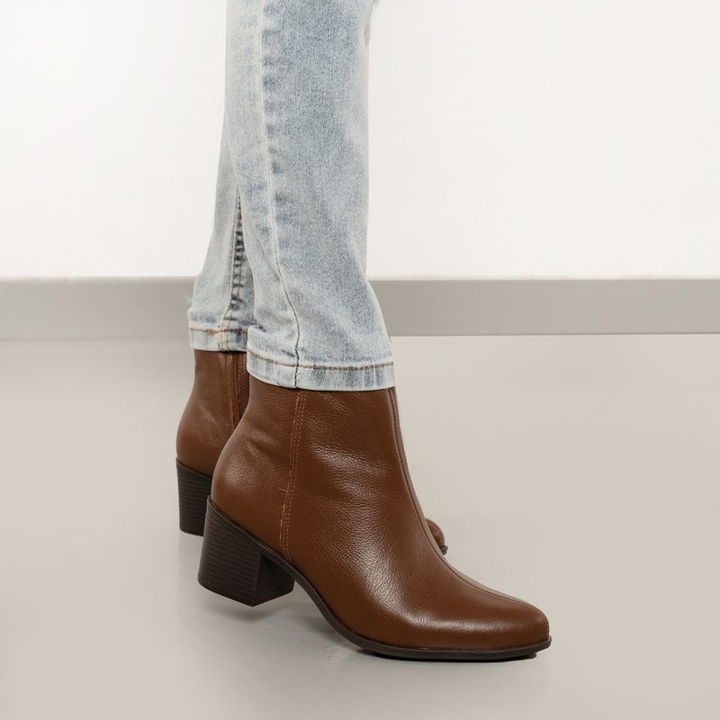Via Marte Bota 066010-01 Mascavo Couro Atenas -9-