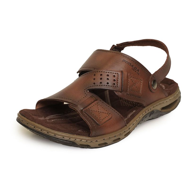 Sandalia-Masculina-Fechada-Couro-Tiras-Pegada-Marrom