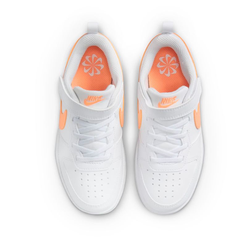 Nike Tenis COURT BOROUGH LOW DV5457-119 LaranjaBranco Sint -6-