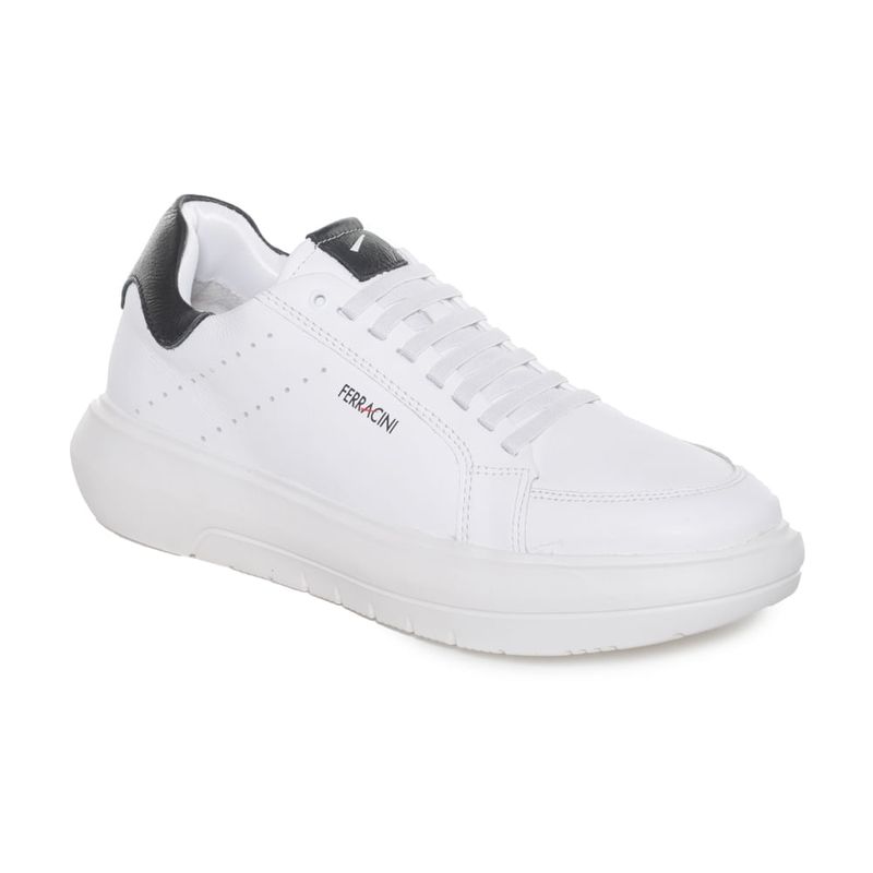 Tenis-Casual-Ferracini-Easy-Branco-e-Preto-Masculino