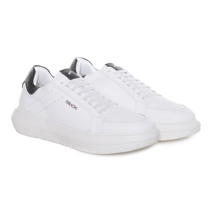 Tenis-Casual-Ferracini-Easy-Branco-e-Preto-Masculino