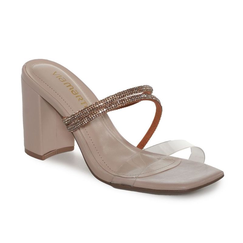 Tamanco-Feminino-Brilho-Salto-Grosso-Vinil-Via-Marte