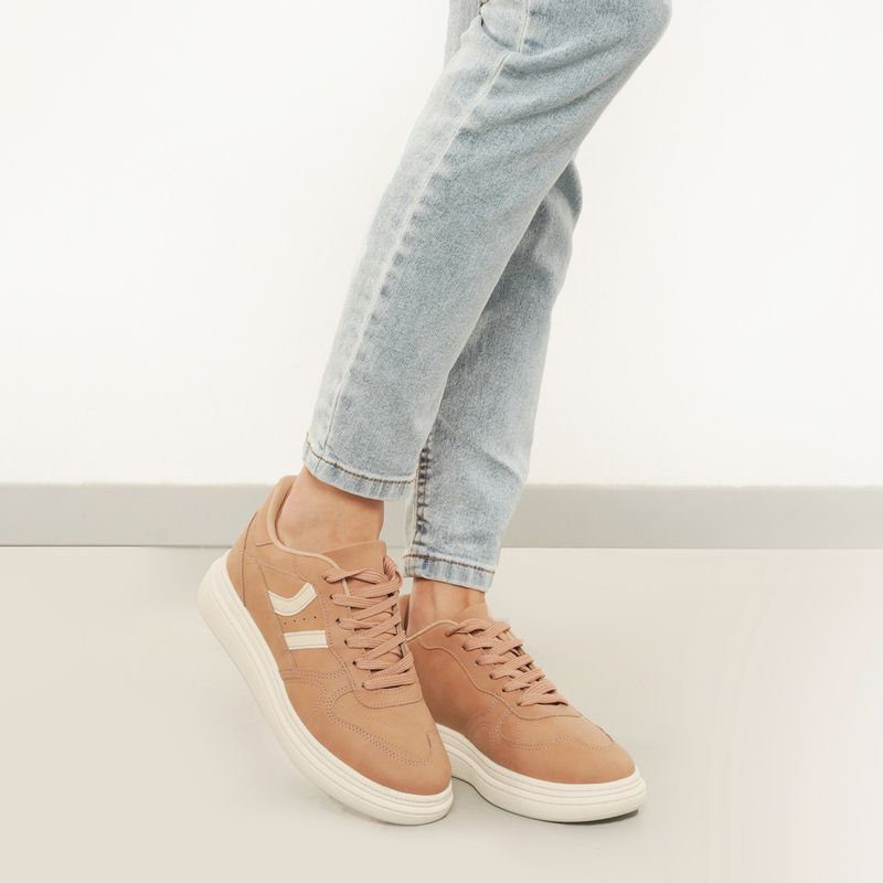 Moleca Tenis Casual 5816-101-29464-102488 NudeBranco Off Nobuck Tunisia -3-