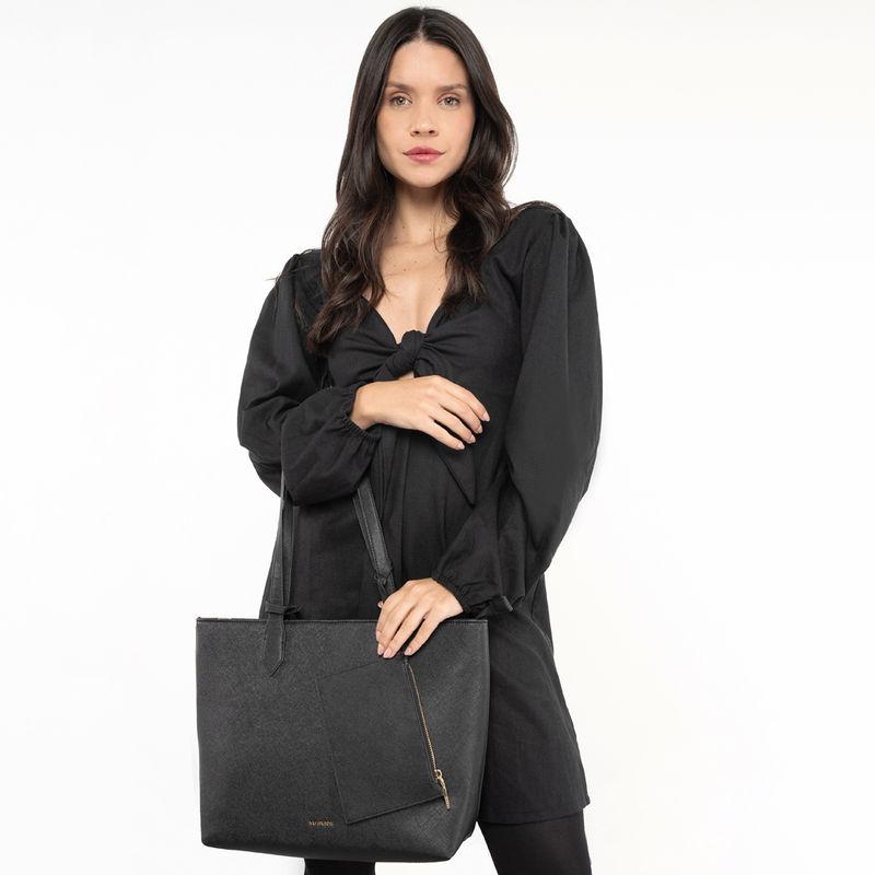 Via Marte Bolsa B1-154-01 Preto Saffiano -13-
