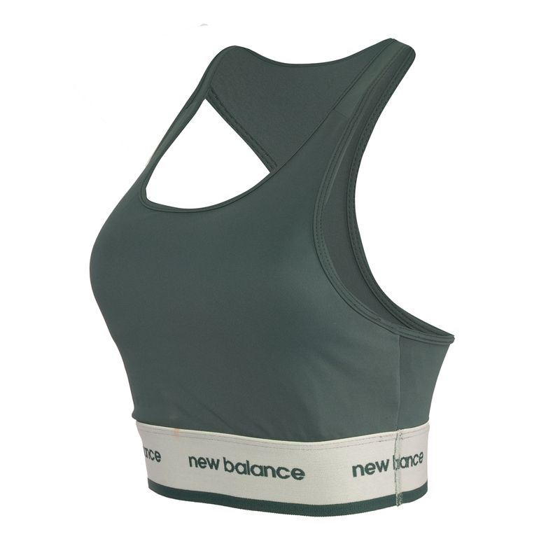 New Balance Top WB41048B-NWG F ESSENTIALS ACTI Verde Folha Poliamida -8-