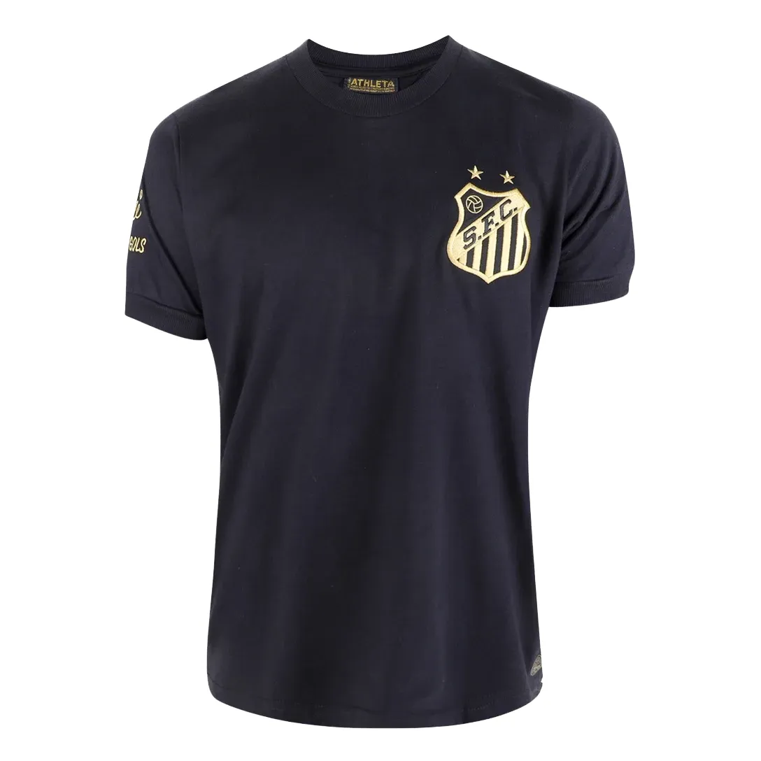Camiseta Athleta Santos Pelé Mil Gols Masculina Preta