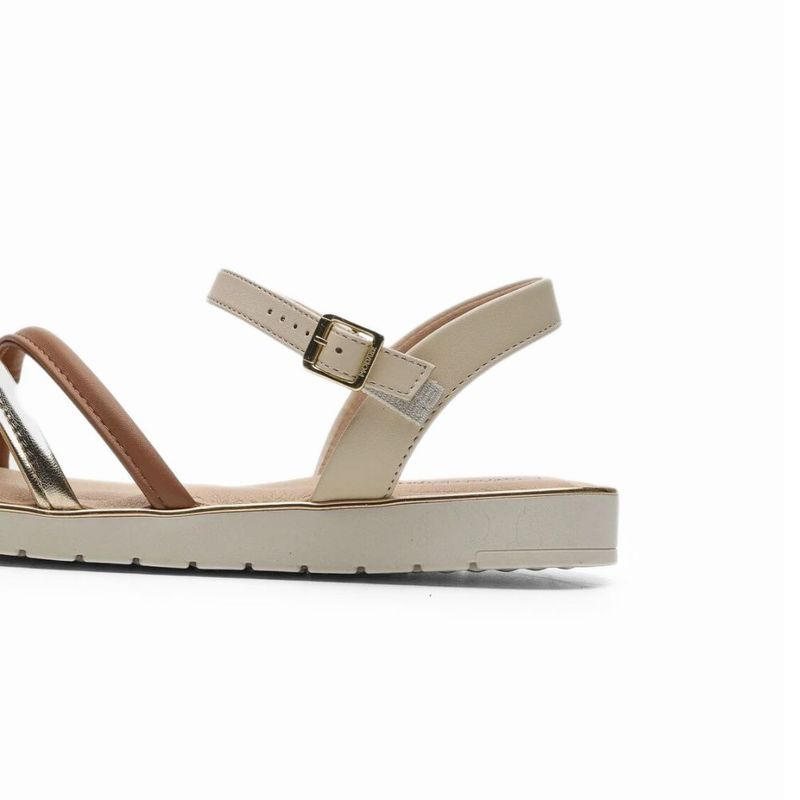Sandalia-Feminina-Rasteira-Tiras-Fivela-Modare-Creme
