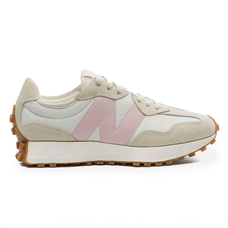 Tenis-Feminino-Casual-Logo-327v1-New-Balance-Bege-Rosa