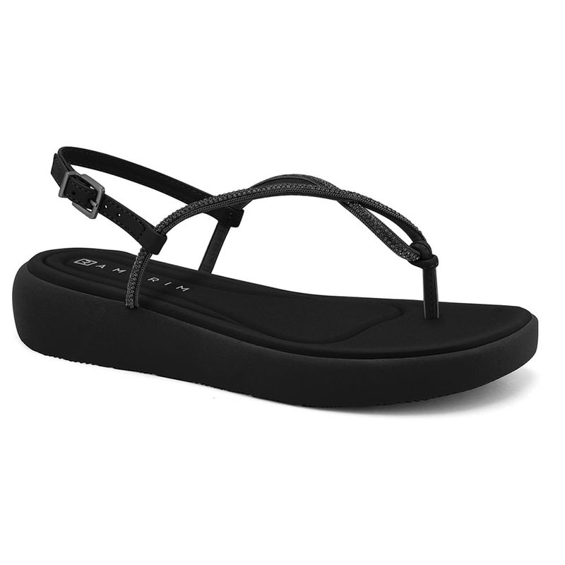 Sandalia-Feminina-Rasteira-Tiras-Brilho-Ramarim-Preto