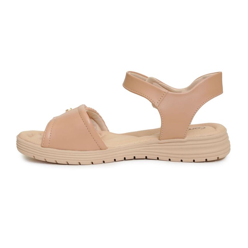 Sandalia-Feminina-Velcro-Comfortflex-Bege