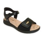 Sandalia-Feminina-Velcro-Comfortflex-Preta