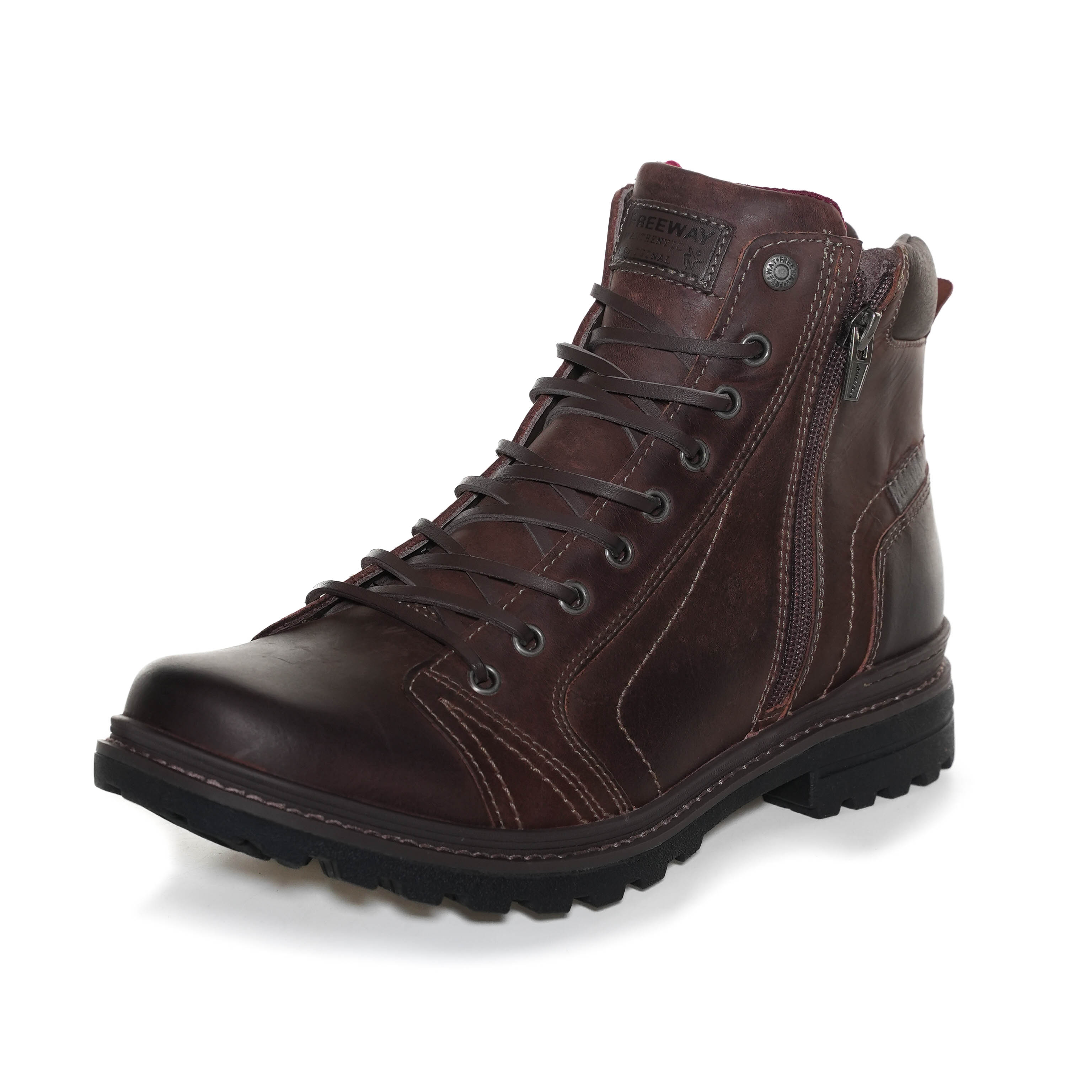 Bota Masculina Cadarço Ziper FreeWay Marrom-1739306824997