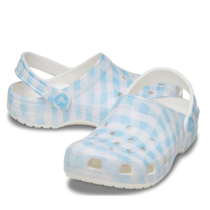 Babuche-Crocs-Classic-Gingham-Feminino-Branco
