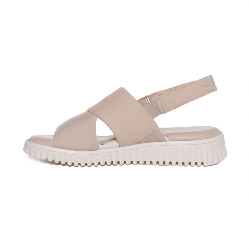 Sandalia-Feminina-Anabela-Comfort-Velcro-Comfortflex-Bege