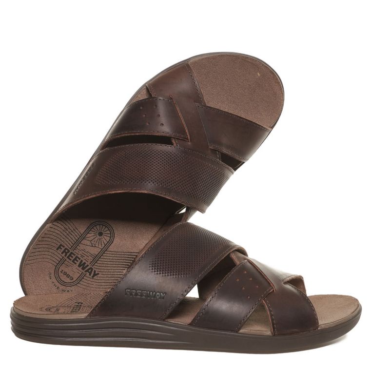 Sandalia-Masculina-Tiras-Couro-Free-Way-Marrom